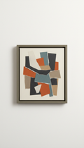 Moss grey and gallery linen abstract collage artwork
